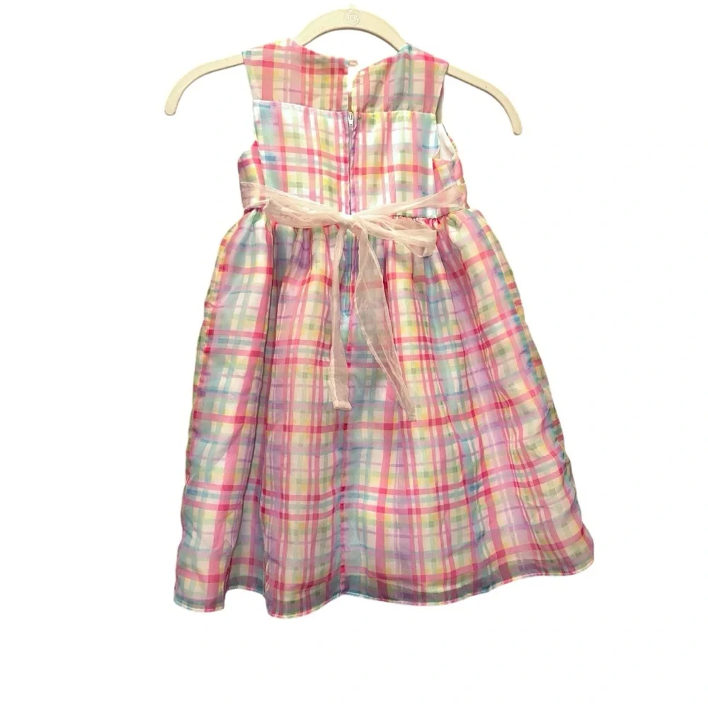 La Princess girls 3T Colorful Plaid‎ pastel Sleeveless dress